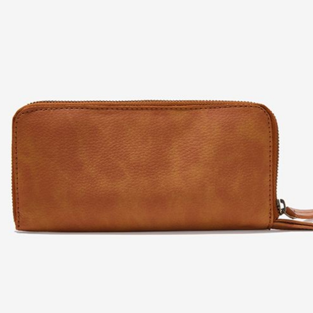 Free People Brown  Distressed Vegan Wallet. NWT